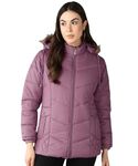 ELLIPSE Nylon Full Sleeves Regular Fit Fashionable & Stylish Winter Jakcet With Hoodie For Women's | Size - XXL | Color - Lavender