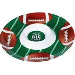 Multicolor Go Fight Win Melamine Chip & Dip Platter - 13" - Perfect for Game Day & Sports Events (1 Pc.)