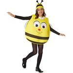 dressforfun 900482 Cartoon bee | Bumblebee yellow and black fancy dress costume with face detail | Hat with insect antenna accessories included