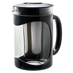 Primula Burke Deluxe Cold Brew Iced Coffee Maker, Comfort Grip Handle, Durable Glass Carafe, Removable Mesh Filter, Perfect 6 Cup Size, Dishwasher Safe, 1.6 qt, Black