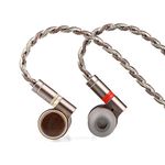 Linsoul TINHIFI T4 Plus 10mm Magnetic CNT Driver in-Ear Monitor with N54 Circuit, CCAW Voice Coil, Metal Case, Wood Faceplate, Detachable Silver-Copper Cable for Audiophile Musician (Grey, T4 Plus)