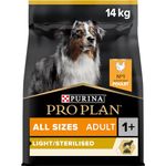 PRO PLAN Adult Light / Sterilised Dry Dog Food with Chicken 14kg, For Neutered Dogs