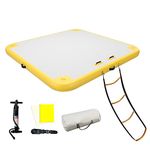 Inflatable Floating Dock Platform 6ft Swim Mat, Inflatable Floating Island Raft with None-Slip Surface, Multi-People Air Float for Lake Pool Beach Ocean (YELLOW, 6x6 FT)