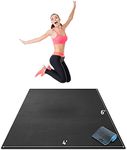 Premium Large Exercise Mat - 6' x 4' x 1/4" Ultra Durable, Non-Slip, Workout Mats for Home Gym Flooring - Plyo, MMA, Jump, Cardio Mat - Use with or Without Shoes (183cm Long x 122cm Wide x 6mm Thick)