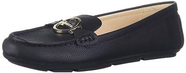 Calvin Klein Women's Layne Loafer Flat, Black Leather 967, 8 UK