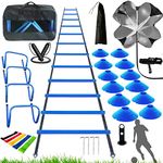 KATZEIST Agility Training Equipment, Kids Soccer Hurdles Agility Ladder Equipment Set Agility Training Set for Tennis, Football, Soccer, Basketball,Speed Agility Training kit, Blue