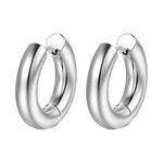 ANAZOZ Hoop Earrings for Men and Women Silver,Stainless Steel Earrings for Men Hoop 5x10MM Hoop Huggie Earrings for Men Silver