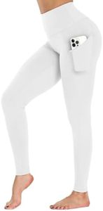 GAYHAY Leggings with Pockets for Women - 19" / 25" Yoga Pants High Waist Tummy Control Compression for Workout White