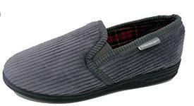 DUNLOP Men's Famous Byron Corduroy Slippers (9 UK, Grey)…