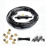 BeGrit Garden Misting Cooling System 9M Patio Pre-Assembled Misting Kit with 11 Brass Galvanized Mist Nozzles for Outdoor Greenhouse Trampoline