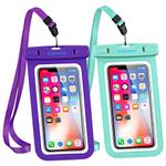 Universal Waterproof Phone Case, 2 Pack IPX8 Water Proof Phone Pouch Underwater Dry Bag with Lanyard for iPhone 15 14 13 Pro Max Plus Galaxy S24 S23 Google Pixel up to 7.5 Inch for Beach Travel