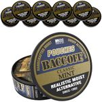 10 Cans, BaccOff Classic Mint Pouches, Premium Tobacco Free, Nicotine Free Snuff Alternative