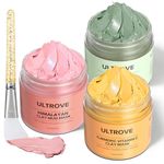 VERSAINSECT cs Clay Mask Set, Green Tea, Turmeric Vitamin C, Himalayan Clay Mask, Facial Skin Care Mask for Deep Cleansing, Soothing & Refining Pores(3.5oz each)