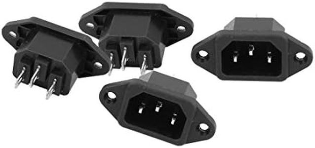 uxcell 4 Pcs AC 250V 10A IEC 320 C14 Panel Mount Plug Adapter Power Connector Socket