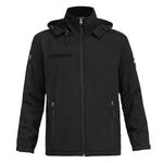 INDIAN SPORTS GEAR 100% Polyester Anti Pilling Waterproof and Windproof Black Fleece Fabric Jacket For Men (XL)