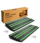 Pyle Heavy Duty 2-Pack Rubber Kerb Ramp 122cm – Durable Driveway Curb Ramps for Cars, Motorcycles, SUVs & Vans, Non-Slip Threshold Ramps with Reflective Safety Strips, Waterproof with Mounting Screws