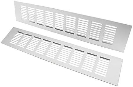 2PCS Air Vent,TTZEZE Heavy Duty Aluminium Alloy Ventilation Grille Rectangle Metal Louvered Grill Cover for Wardrobe Stove Shoes Cabinet Sink Kitchen Bathroom Side Wall Ceiling and Floor Exhaust Vent