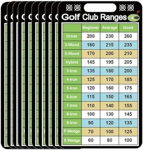 10 Pcs Golf Club Range Chart Card 2 x 3.5 inch Golfers Quick Reference Distance Card Golf Club Range Estimation Cheat Sheet Golfing Guide Card for Golf Yardage Book Golf Club Game Scorecard