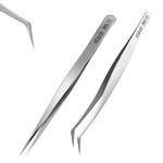 stedi 2PCS Precision Tweezers Set, Model Hobby Making Tools,Ultra-Precision Premium Stainless Steel Tweezers for Gundam, Scale Military Model, 3D Resin Parts, Industrial Tweezers