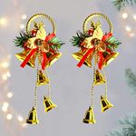 AMFIN® (Pack of 2) Christmas Bells/Bells for Decoration/Christmas tree Ornaments/Bells for decoration/Christmas Tree Hanging Bells/Flower Bells/Xmas Tree Bells