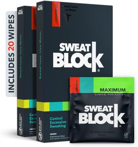 SweatBlock Clinical Strength DRIBOOST Antiperspirant Wipes - Treat Hyperhidrosis & Excessive Sweating for Men, Women, and Teens - 7 Days of Protection Per Wipe - Dermatologist Tested, Unscented,10 ct.