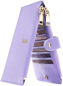 Travelambo RFID Wallet Women Large Size Bifold Multi Card Wallet Case with Zipper Pocke Credit Card Holder for Women