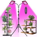 Grow Light for Indoor Plants, Red Blue Spectrum Glow Light with 3/9/12H Timer Modes, 360°Adjustable Gooseneck Plant Light for Seedling Indoor Plants (2 Heads with Tripod)