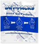 Dry-Packs Absorbent Industries Silica Gel in Tyvek Rechargeable Dehumidifier Absorbs Moisture 56 Gram 2PK