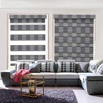 ZEBRA BLINDS Polyester Windows and Outdoor Curtain (White and Black)