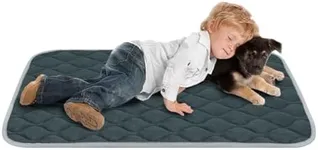 furrybaby Dog Bed Mat Flat Crate Mat with Anti-Slip Bottom Machine Washable Pet Kennel Pad for Dog Sleeping (XL 48x30'', Grey Mat)