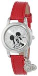 Disney Women's MK1042 Mickey Mouse Watch with Red Leather Band