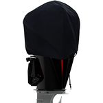 DURCOVER Outboard Motor Half Cover, Waterproof Oxford Fabric, Boat Motor Cover Half Outboard Cover, Universal Boat Engine Cover Fits up to 30-80HP Black