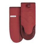 KitchenAid Beacon Two-Tone Non-Slip Oven Mitt Set, Passion Red/Bordeaux, 5.75"x13", 2 Piece