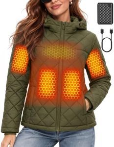 Women Heated Puffer Jacket Winter Coat Battery Pack Included Outdoor Camping Gear Survival Essential Emergency Prepper Supervivencia Doomsday Pre Bug Out Hike Backpack Supplies Bag Cool Unique Gift