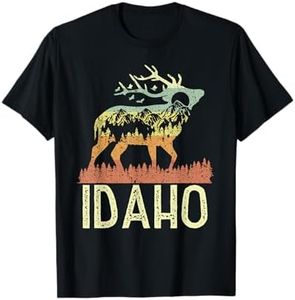 Idaho Retro Mountain Vintage Elk Hiking Men Women Kids Gift T-Shirt