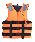 A. SHARIF Life Jacket for Adult Size Universal Weight Capacity Upto 95kgs Buoyancy 100N PFD Type III ORANGE