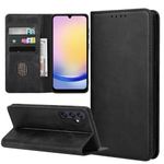 ZYIMOU Mobile Phone Case for Samsung Galaxy A25 5G Case, Leather Protective Case Stand Function Card Slot Wallet Flip Case Samsung A25 5G Flip Case Cover, Black