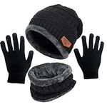 H HOME-MART 3 Pieces Knitted Beanie