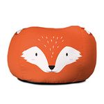 rucomfy Beanbags Kids Animal Printed Bean Bag Chair. Pre Filled Safe Toddler Bedroom Seat Comfy Children Playroom Furniture Decor. Machine Washable (Fox, Small, Beanbag Only)