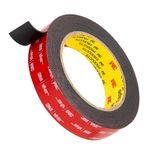 3M Double Sided Mounting Tape VHB 1''x10Ft 0.045in Thick Black 5952 Heavy Duty Adhesive Waterproof Foam Tape for Car Home Office Deco