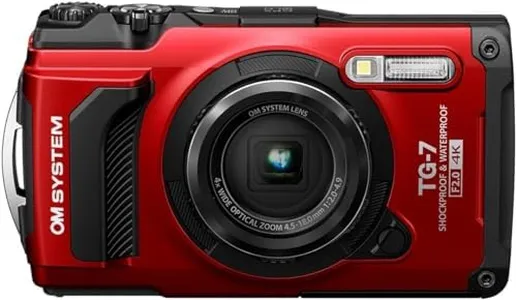 OM System Tough TG-7 Red Underwater Camera, Waterproof, Freeze Proof, High Resolution Bright, 4K Video 44x Macro Shooting (Successor Olympus TG-6)