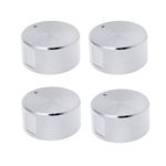 4PCS Universal Aluminum Alloy Round Knob Gas Cooktop Handle Kitchen Accessories Gas Stove Knobs Metal Gas Hob Switch Cooking Surface Control Knobs Range Oven Knobs Cooktop Burner Knob 6 mm / 0.23 in