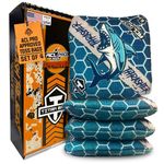 Titan Bags - Thrasher ACL PRO Approved Toss Bag - Premium Regulation Cornhole Bag - Upgrade your Standard Bean Bag Toss Bags & Cornhole Set - 16oz - 6x6 - Honeycomb Lurking Lagoon(Set of 4) - USA Made