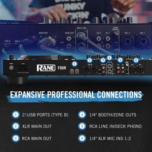 Rane DJ FOUR 4-Deck DJ Controller – Professional Performance Mixer