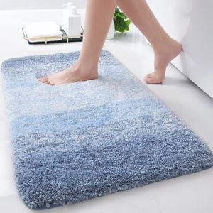 Arotive Bathroom Rug, Shaggy Soft Microfiber, Ultra Absorbent, Non Slip, Light Blue, 24" x 16"