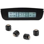 Taimster RV/Trailer Tire Pressure Monitoring System MS2 TPMS Black (0-99 PSI) -4℉~176℉ with Solar Charger, USB Rechargeable TPMS4 sensors