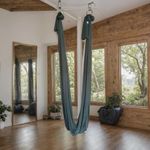 Streetup India® Aerial Swing/Yoga Hammock With 20 Feet Long Fabric With Carabiner and Ring (Green)