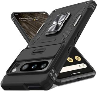 ELEPIK Google Pixel 8 Pro Case with Camera Cover, Ring Kickstand [2 Stand Way, Horizontal or Vertical], [Military Grade Heavy Duty Protective] Phone Case for Google Pixel 8 Pro (Black).