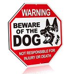 ANLEY Beware of The Dog Aluminum Warning Sign, No Responsible For Injury Or Death Warning Dog Sign - UV Protected and Weatherproof - 12" x 12"