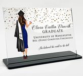 Personalised Confetti Graduation Gift For Her, Graduate Present, Custom Illustration Portrait Acrylic Plaque - Ideal for Daughter, Sister, Friend, Granddaughter Available in 5"x7" or A5